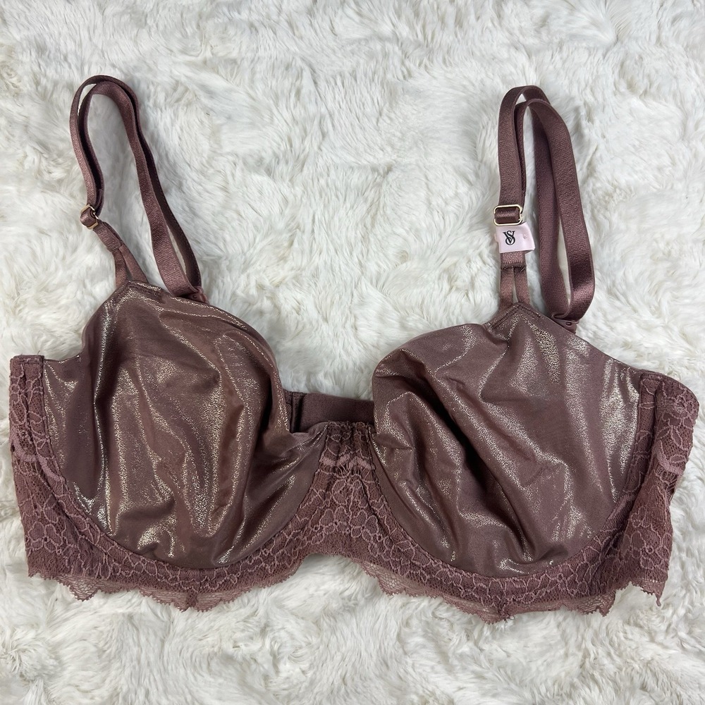 Victoria's Secret Dream Angels Unlined Push Up Bra Rosewood Shimmer Size 34C